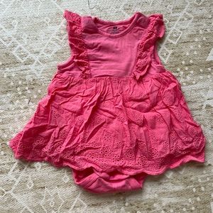 H&M pink dress with bodysuit 2-4M (3-6m)
